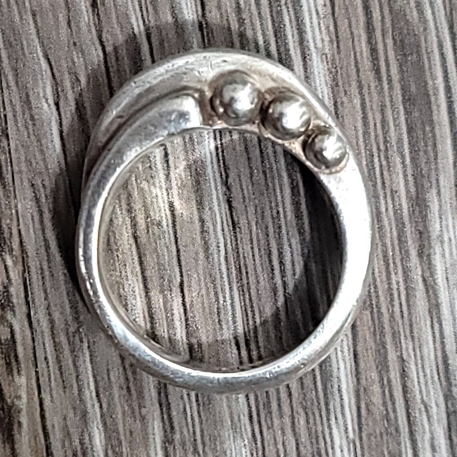 Solid Unique Sterling Silver Ring Size 6 - image 7
