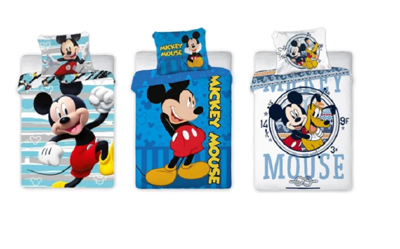 New Disney Mickey Mouse Baby Toddler Bedding Set 100% COTTON Cot Bed Blue - Image 1 of 1