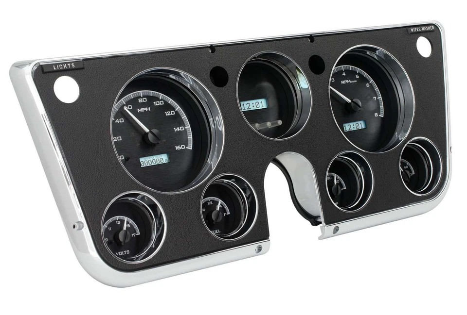 Аналоговые датчики Dakota Digital 67-72 для Chevy Truck черный сплав белый VHX-67C-PU-K-W - Изображение 2 из 4