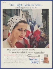 Vintage 1959 COTY Instant Beauty Liquid Make-Up Cosmetics Ephemera 50's Print Ad