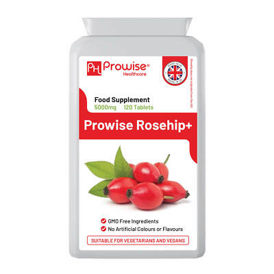 Hagebuttengesundheit+ 5000mg 120 vegane Tabletten UK hergestellt von Prowise
