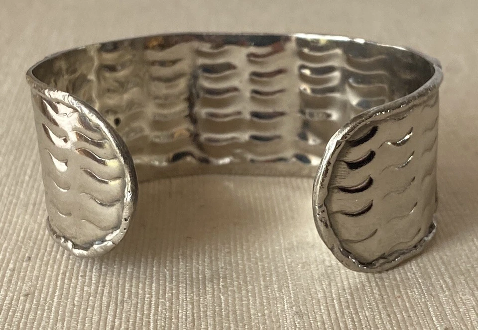 Brazalete Brazalete Modernista Brutalista Piedra Amatista Natural Plata Metal Estudio Arte Foto 4 de 4