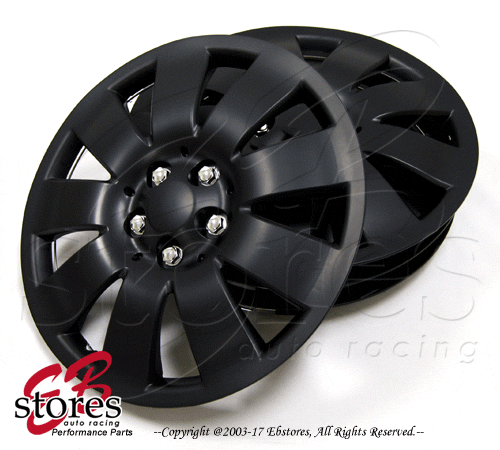 Matte Black 17 inch Hubcap Wheel Rim Skin Cover Hub caps (Style#721) 4pcs Set - Picture 2 of 4