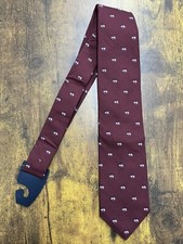 Brooks Brothers Tie Red Brooks Brothers Logo Tie 100 Silk Men's Necktie 57"