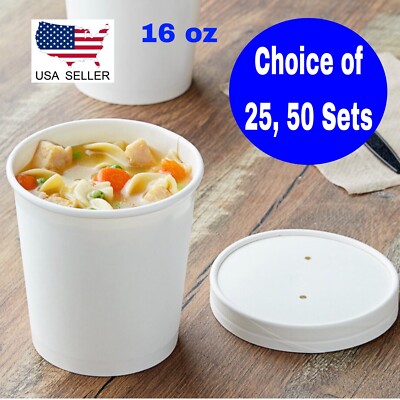 Irenare 200 Pcs 12 Oz Kraft Paper Soup Cups With Lids Paper Food - View #6