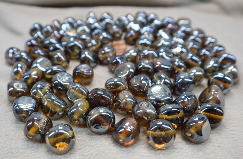 AMBER 3D Triangle Glass Bead LOT * One Pound * 15x15mm * 2mm Hole * Loose Crafts