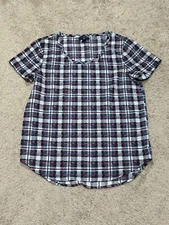 Gap Womens Shirt Size Small Multicolor Plaid Lightweight Flowy Classic Dressy