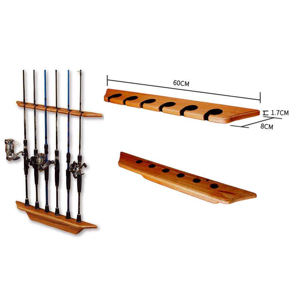 Booms Fishing WV2 Wall Mount Rod Holder - 2 Pairs Vertical Fishing Pole Rack Holds 12 Rods