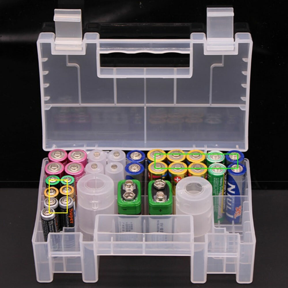 1pc Battery Storage Case portable Plastic Hard Box Organiser AA and AAA