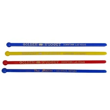 Golden Nugget & Sands Casino Swizzle Sticks Drink Bar Las Vegas Nevada Lot Of 4