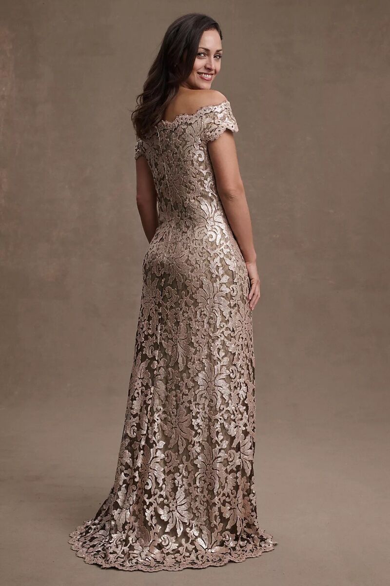 BHLDN Tadashi Shoji Women's Odette Gold Sequin Lace Off BHLDN Tadashi Shoji Women's Odette Gold Sequin Lace Off