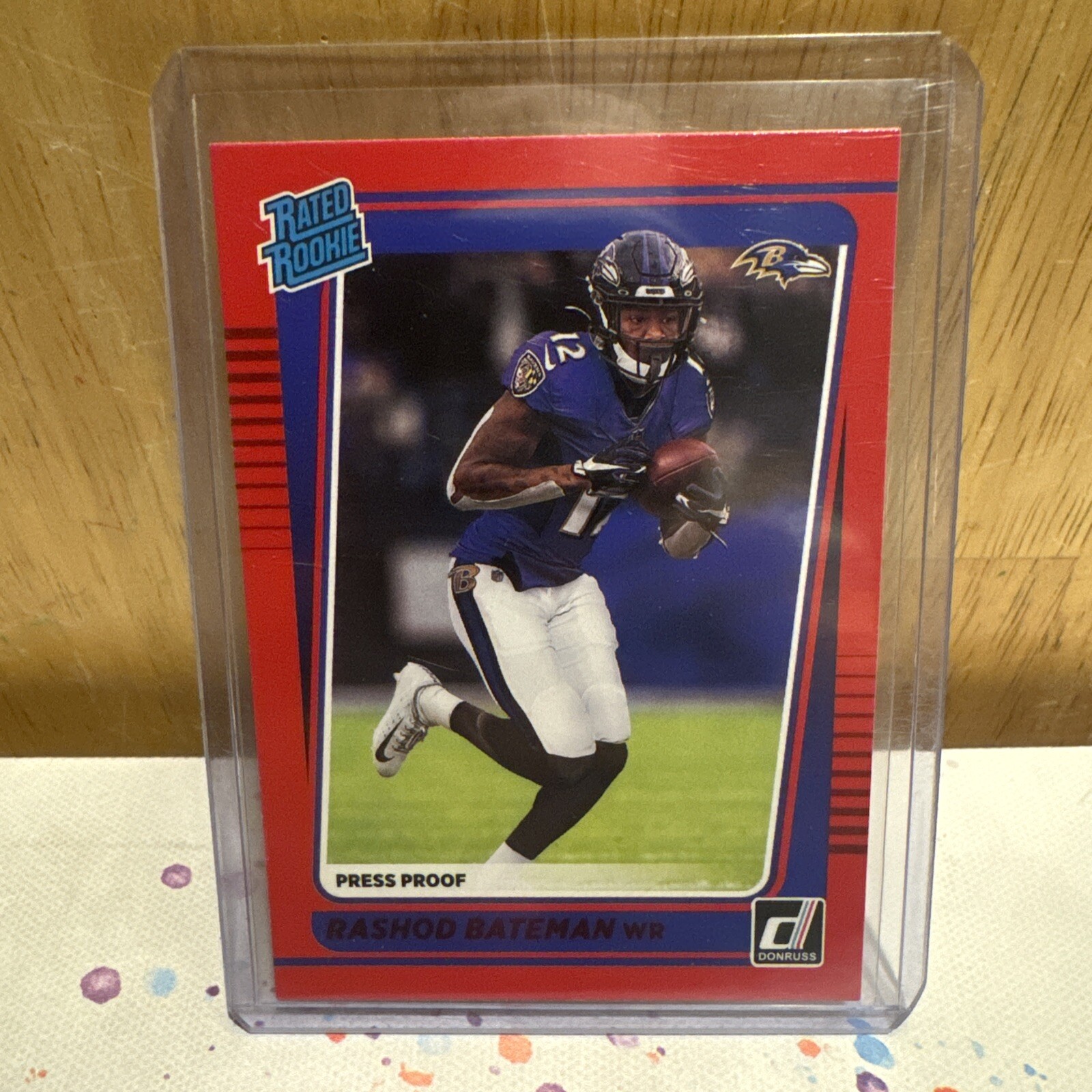 2021 Panini Donruss - Rated Rookie Press Proof Red #265 Rashod Bateman (RC)