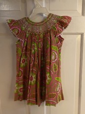 Girls size 6x Smocked Pink/Green 2 piece Outfit