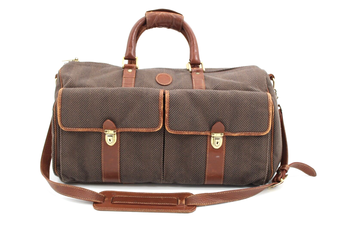 まぐろユッケ90×45×45 アンティークブラウン Mark Cross New York Herringbone Duffle Weekender Travel Overnight