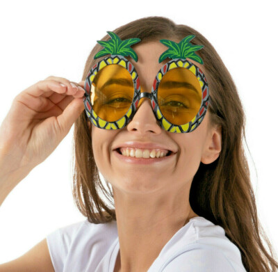 Ananas Sonnenbrille hawaiianisch Lei Neuheit Sommer Strand lustige Brille Fotokabine