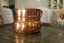 Stylish Round Copper Planter Pot