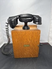 Antique Automatic Electric Co. Monophone Wood Box Telephone Complete Intact