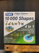 Tosy Fidget Spinner Glow 10,000 Shapes 4 in 1 Glow in the Dark NEW