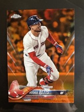 2018 Topps Chrome Mookie Betts Orange Refractor SSP /25 Red Sox
