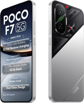 POCO F7 5G (Silver 256 GB 12 GB ) 8s Gen 4 Processor NFC 6.83