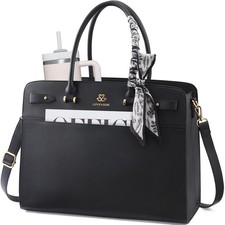 Laptop Tote Bag for Women 15.6 Inch Faux Leather Work Bag Large 77 characters 