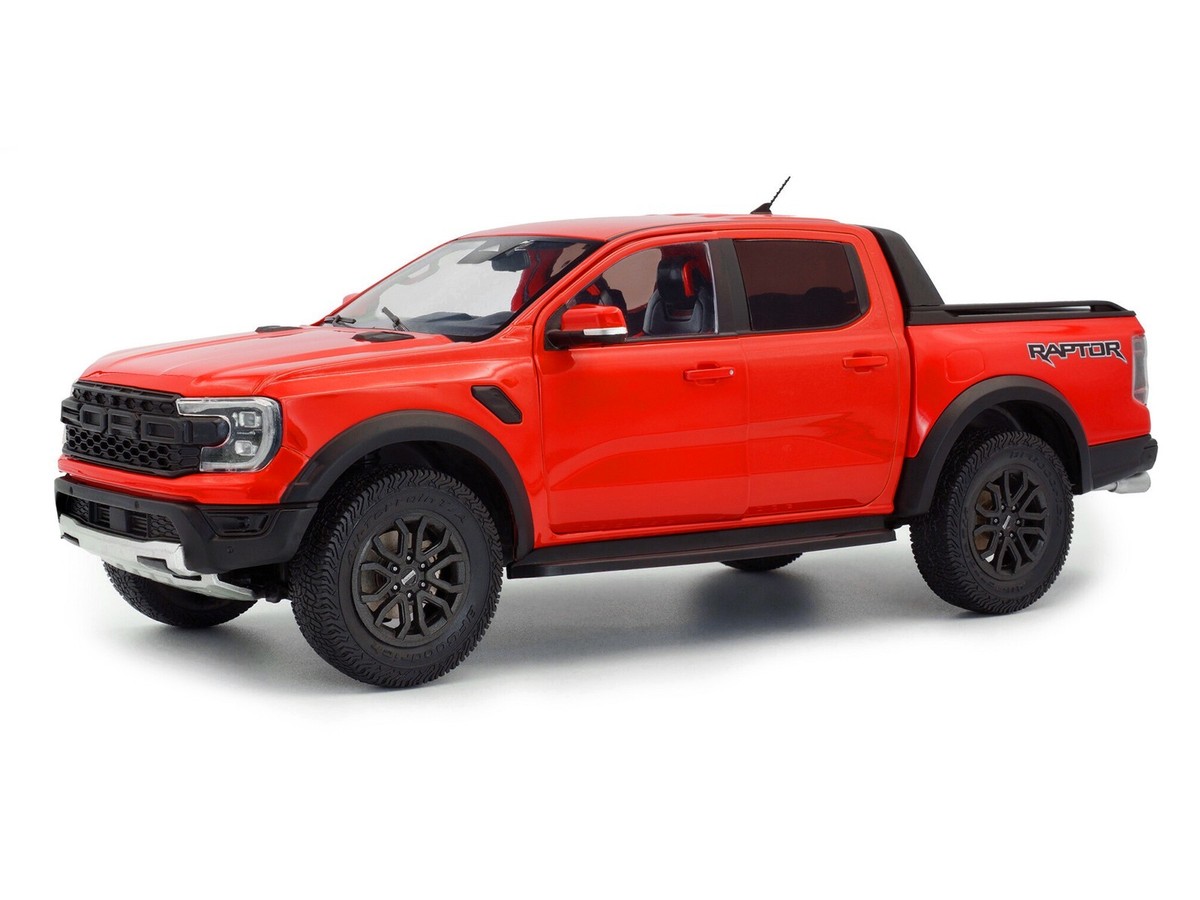 2024 FORD RANGER RAPTOR PICKUP ORANGE RED 1/18 DIECAST MODEL BY