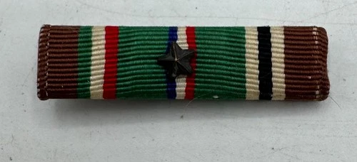 Vintage WW2 US Army Military European African Campaign Medal Award Ribbon Bar