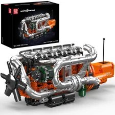 Mould King Heavy Truck Engine with Transmission, Engine Model Kit That Runs, ...