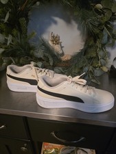 PUMA Mens White/Black Colorblock Low Top Lace...