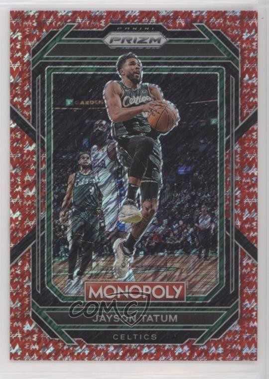 2022-23 Panini Prizm Monopoly Red Money Shimmer 69/100 Jayson Tatum #4 1cx3