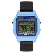 TIMEX PAC-MAN Digital Watch TW2V94100 34mm Classic Square Blue Resin NEW JAPAN