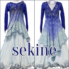 Chacott Sekine Blue Ballroom Dance Costume, Size 9, Gradation Dress