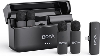 BOYA BY-V4D 4-Channel Wireless Lapel Mic (Lighting) Video Recording Interview