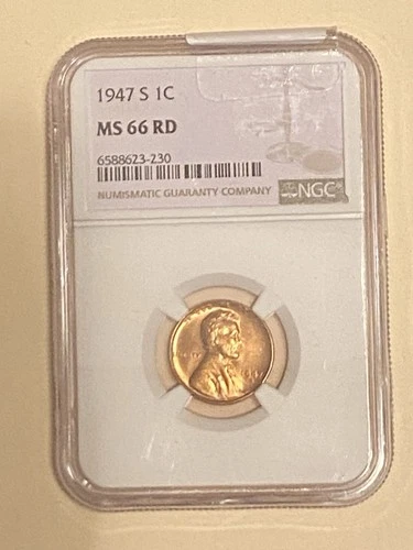 1947 S NGC MS66RD  Lincoln cent