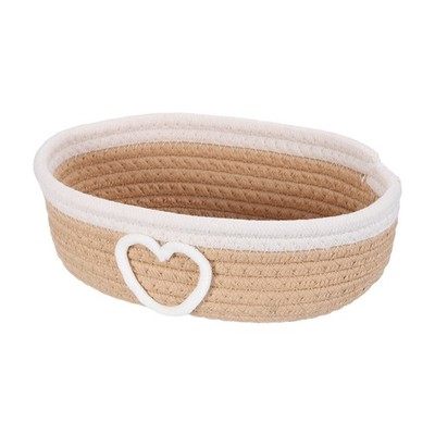 Rectangular Rope Basket, 10x5.9x3.1inch Small Woven Baskets, Khaki/Beige