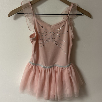 Cat & Jack Girls Pink Sleeveless Dance Dress Tutu, Rhinestone, Size M (7/8)