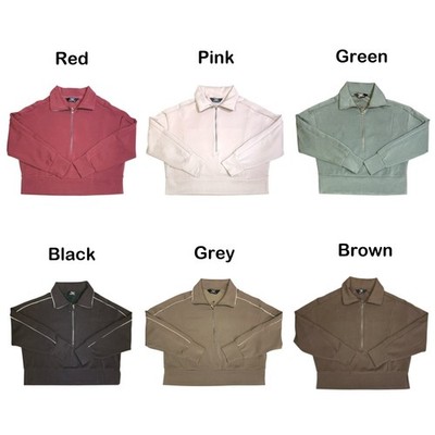 Member's Mark Women's Sandwash Half-Zip Pullover, Long Sleeve, Mock Collar