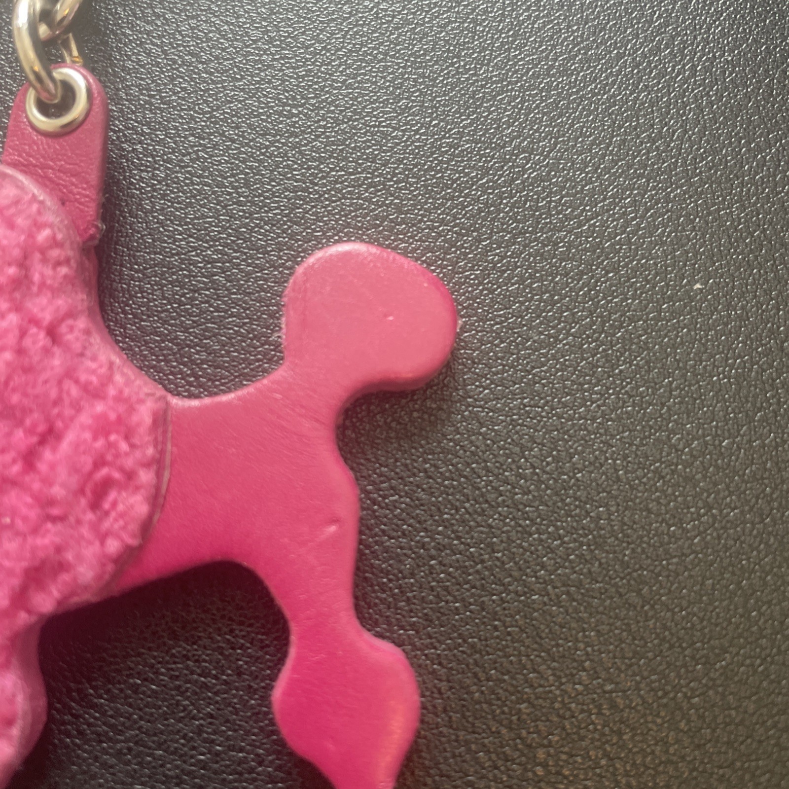 COACH Pink French Poodle Dog Leather Fluffy Keyring K… - Gem