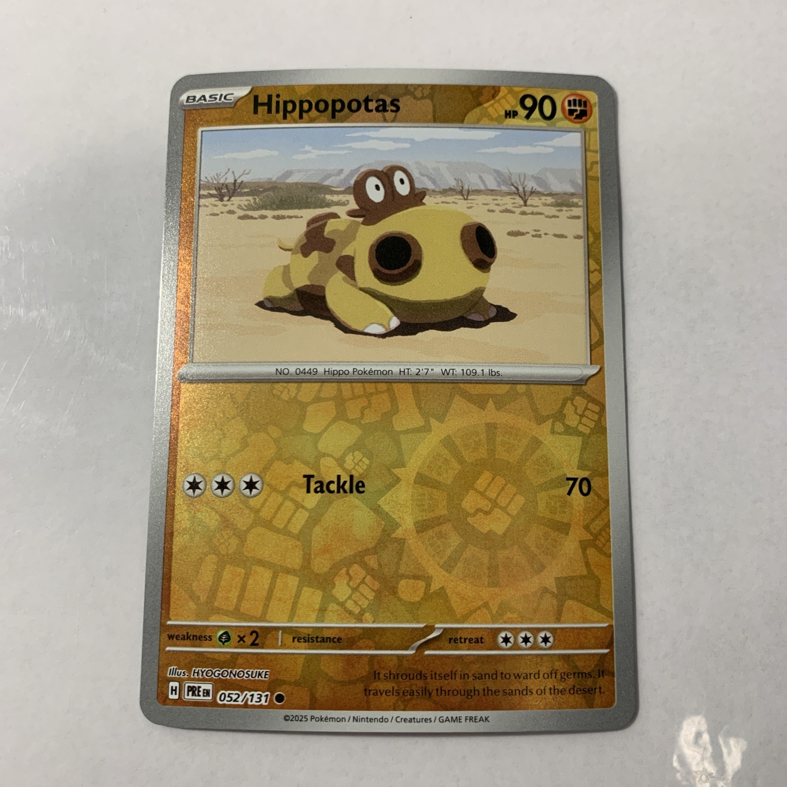 Hippopotas Reverse Holo 52/131 - Pokemon Prismatic Evolutions