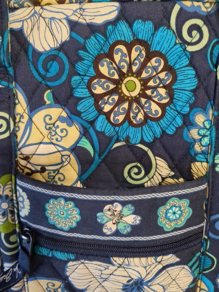 VERA BRADLEY Laptop Messenger Bag Mod Floral Blue Removable Shoulder Strap - Image 2 of 4