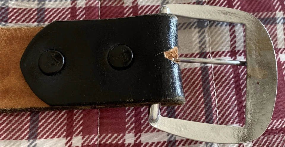 Cinturón occidental vintage Justin de cuero tocado a mano talla 26  Foto 2 de 4