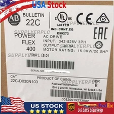 22C-D030N103 New Factory Sealed AB PowerFlex 400 15 kW 20 HP AC Drive 1PCS