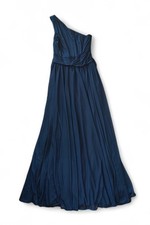 DAVID'S BRIDAL One Shoulder Bridesmaid Special Occasion Marine Blue Dress Sz 8