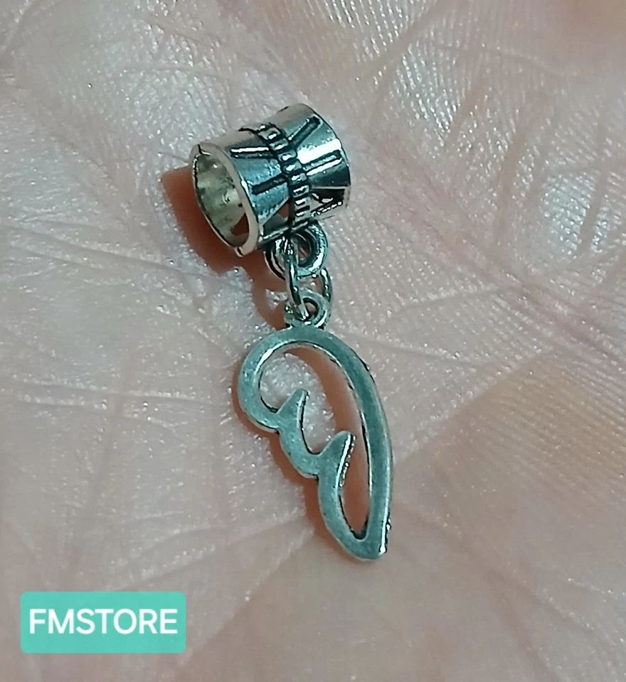 Charm Ciondolo Per Bracciale in Acciaio Tono Argento Silver Gioiello Ali Angelo - Immagine 2 di 2