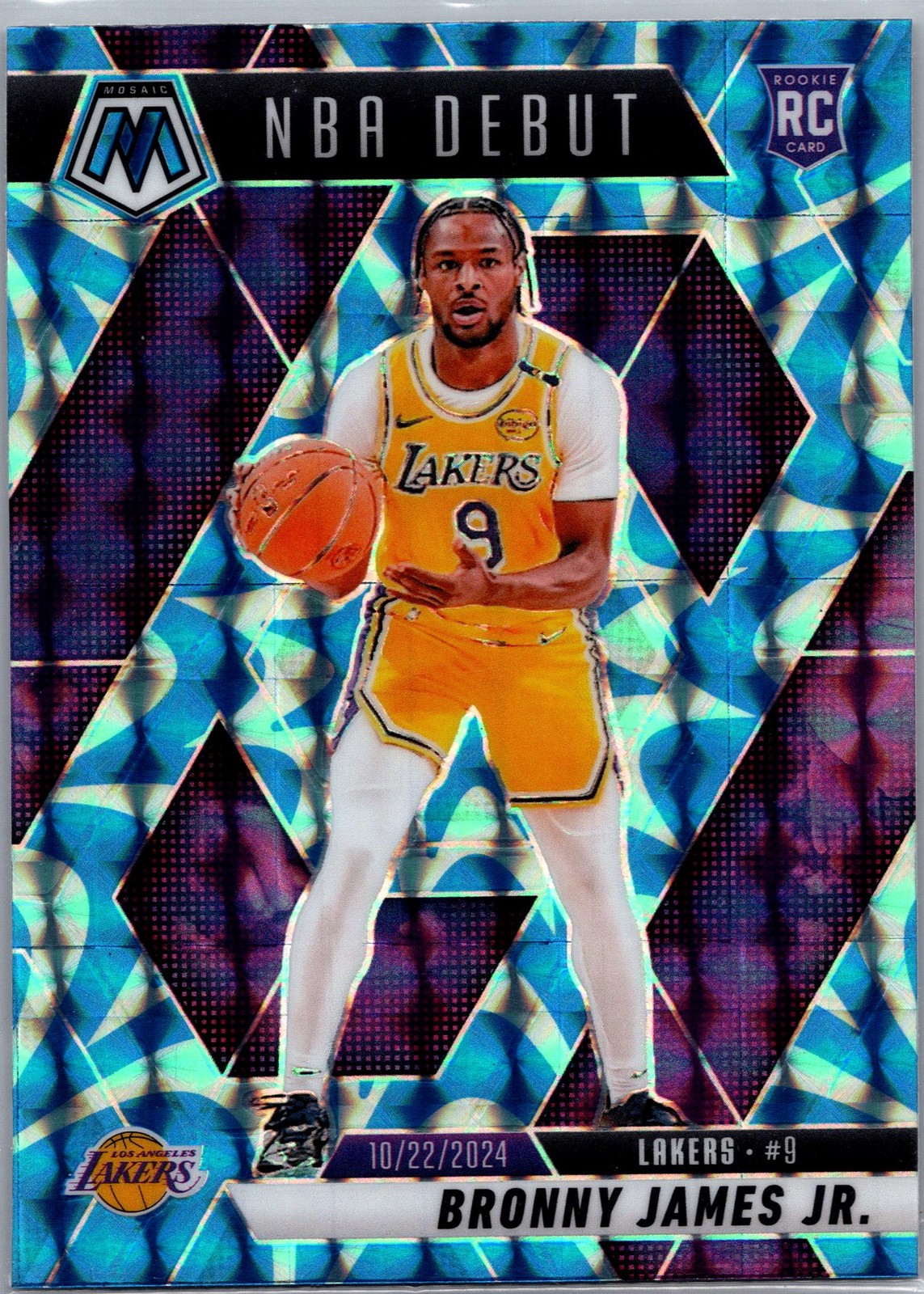 2024-25 Panini Mosaic #262 Bronny James Jr. Reactive Blue Mosaic