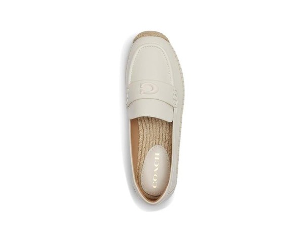Women Coach Espadrille Beige Leather 39.5