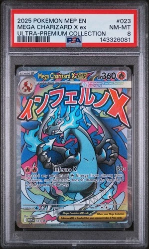 PSA 8 Mega Charizard X ex 023 Black Star Promo UPC 2025 CLEAN Pokémon Card TCG