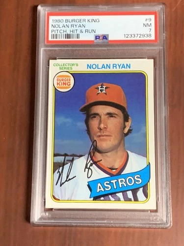 1980 Topps Burger King Nolan Ryan HOF #9 Card graded PSA 7