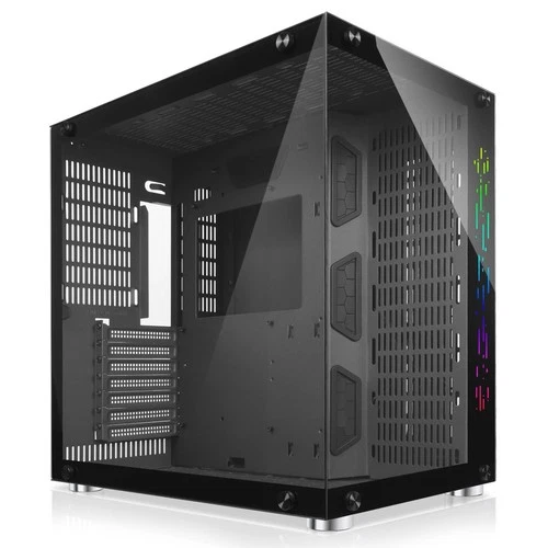 ATX Mid Tower Gaming Computer PC Case with Tempered Glass Swing Door, 1X 120Mm A