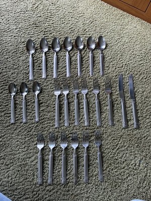 24 Pc Sonoma Home HAPPY TRAILS Stainless Cowboy Horse Flatware Spoon Fork Knive